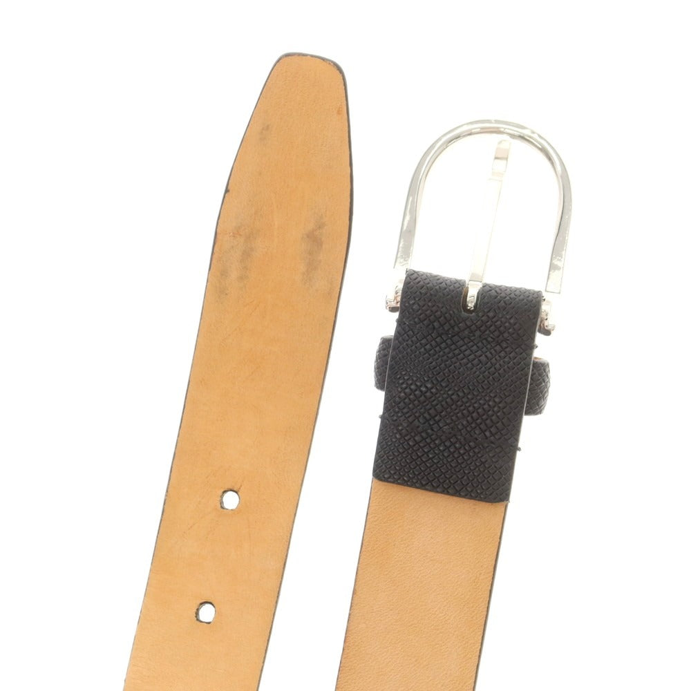 【中古】デーコカ DE.CO.CA 型押しレザー ベルト ブラックxシルバー【 85 】【 状態ランクC 】【 メンズ 】