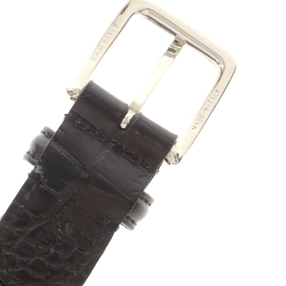 【中古】アンダーソンズ Andersons エラスティック×クロコ型押しレザー メッシュベルト ブラックxシルバー【 85 】【 状態ランクA 】【 メンズ 】