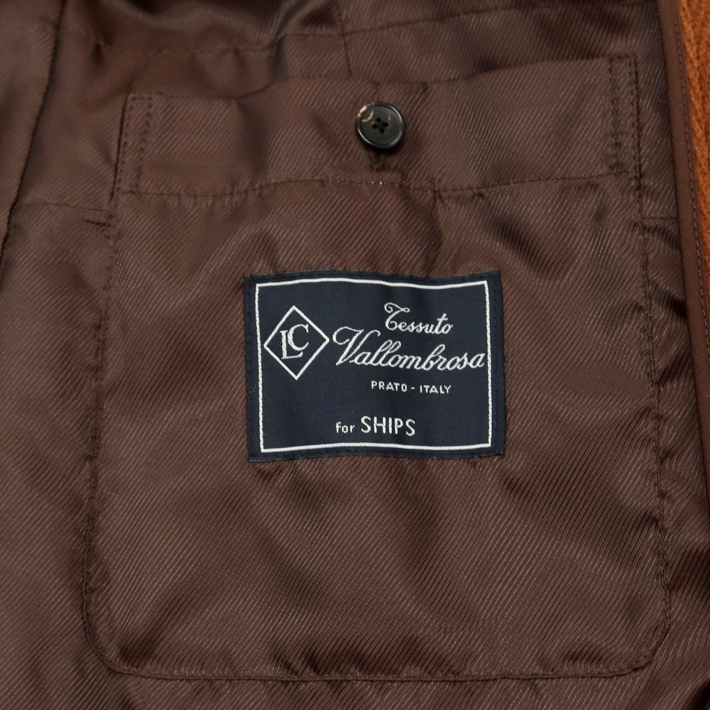 【中古】シップス SHIPS ヘリンボーンウールナイロン ダッフルコート ブラウン【 M 】【 状態ランクB 】【 メンズ 】