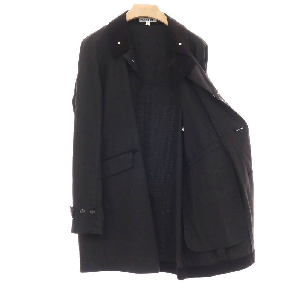 【中古】マイケルタピア MICHAEL TAPIA コットン ステンカラーコート ブラック【サイズS】【 状態ランクC 】【 メンズ 】