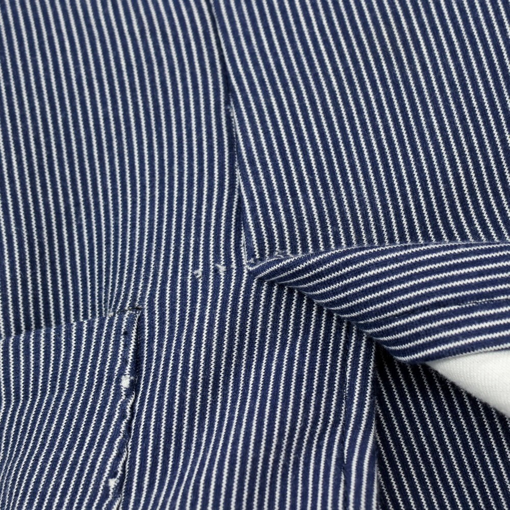 【中古】ボリオリ BOGLIOLI SOHO コットンナイロン ジャージー ストライプ 3B カジュアルジャケット ネイビーxホワイト【サイズ46】【 状態ランクC 】【 メンズ 】