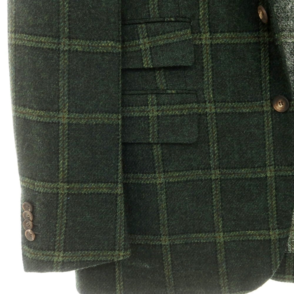 【中古】スティレ ラティーノ STILE LATINO ウール ツイード チェック 3B テーラードジャケット グリーン【 46 】【 状態ランクB 】【 メンズ 】