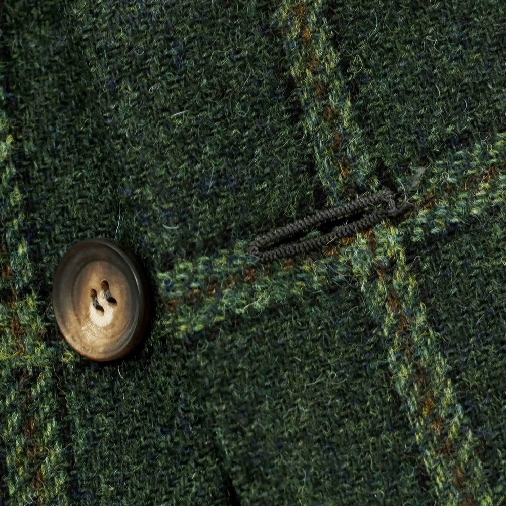 【中古】スティレ ラティーノ STILE LATINO ウール ツイード チェック 3B テーラードジャケット グリーン【 46 】【 状態ランクB 】【 メンズ 】