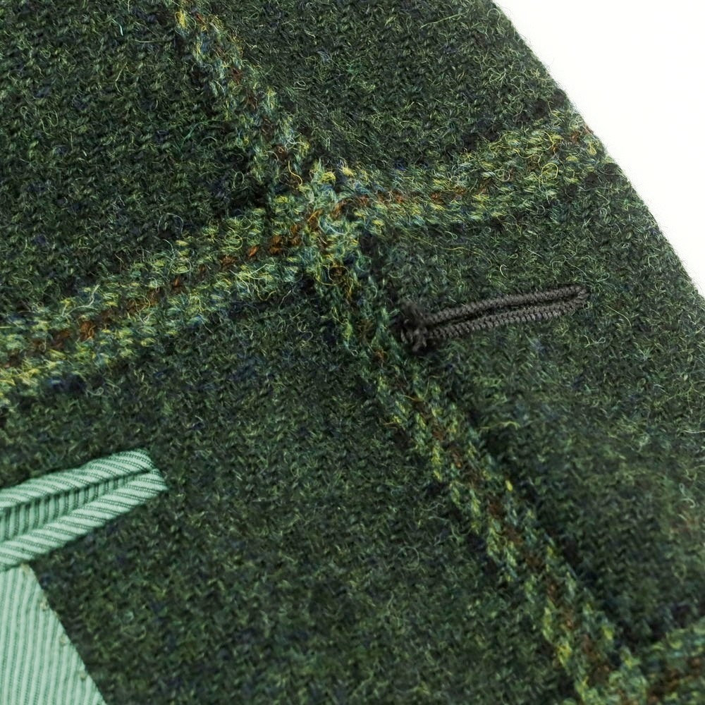 【中古】スティレ ラティーノ STILE LATINO ウール ツイード チェック 3B テーラードジャケット グリーン【 46 】【 状態ランクB 】【 メンズ 】