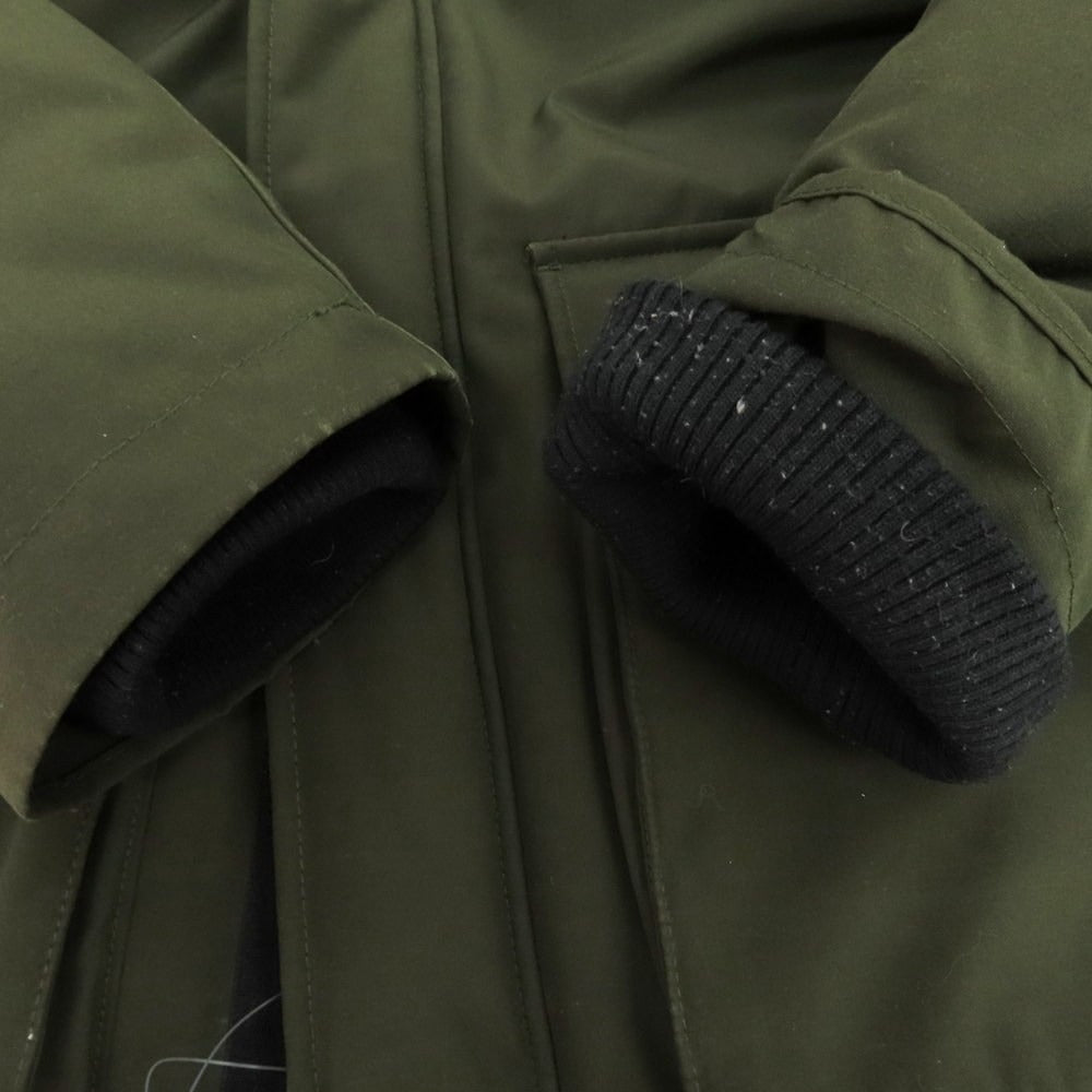 【中古】ショット schott ポリエステルコットン ファー ダウンジャケット オリーブ【 M 】【 状態ランクC 】【 メンズ 】