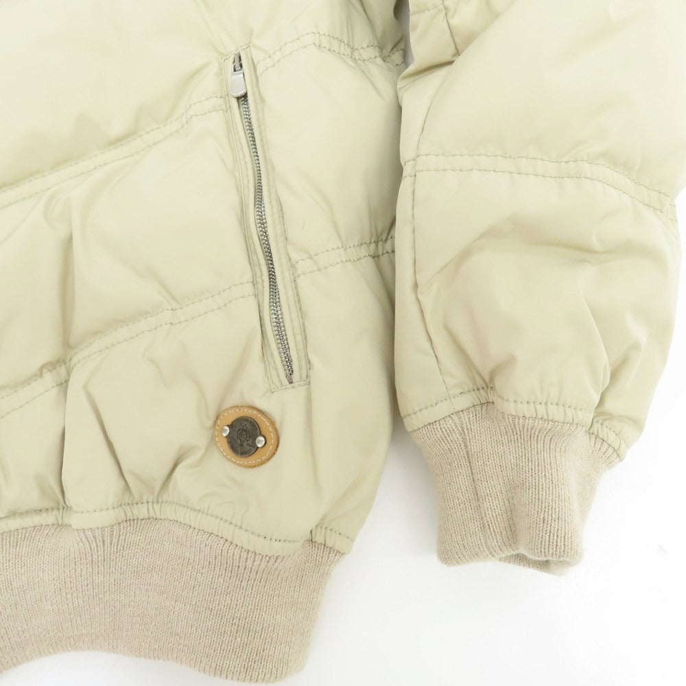 【中古】ルイジボレッリ ラグジュアリーヴィンテージ LUIGIBORRELLI LUXURY VINTAGE ストレッチポリエステル ファー ダウンジャケット ベージュ系【 48 】【 状態ランクB 】【 メンズ 】