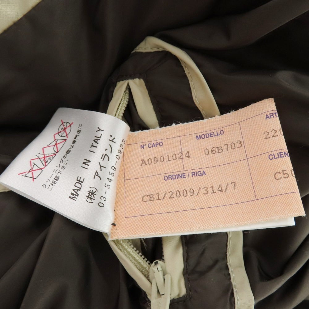 【中古】ルイジボレッリ ラグジュアリーヴィンテージ LUIGIBORRELLI LUXURY VINTAGE ストレッチポリエステル ファー ダウンジャケット ベージュ系【 48 】【 状態ランクB 】【 メンズ 】