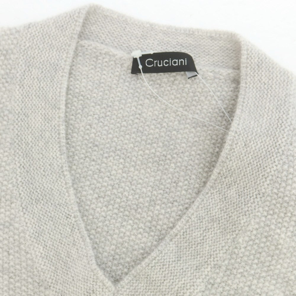 【中古】クルチアーニ CRUCIANI カシミヤ Vネック プルオーバーニット ライトグレー【 46 】【 状態ランクB 】【 メンズ 】