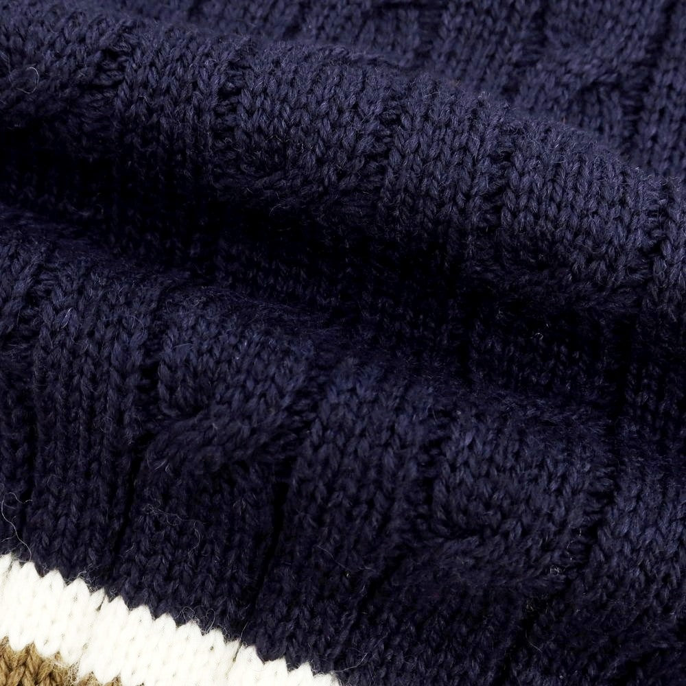 【中古】ジェームスシャルロット James Charlotte ケーブル編み ウール Vネック ニットベスト ネイビー【 36 】【 状態ランクB 】【 メンズ 】