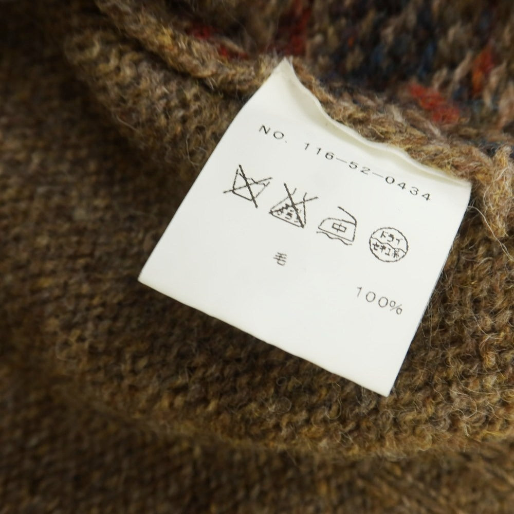 【中古】ジャミーソンズニットウェア Jamieson’s Knitwear ウール フェアアイル柄 Vネック ニットベスト ブラウン【 S 】【 状態ランクB 】【 メンズ 】