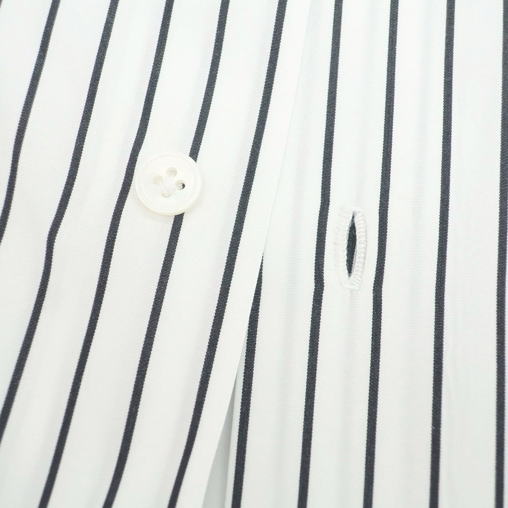 【中古】ボリエッロ BORRIELLO コットン ストライプ セミワイドカラー ドレスシャツ ホワイトxブラック【 40 】【 状態ランクB 】【 メンズ 】