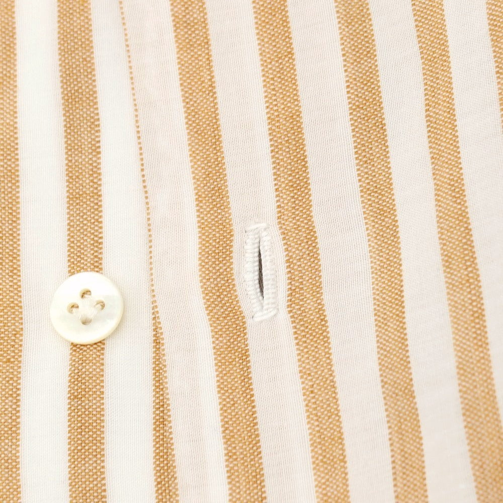 【中古】ボリエッロ BORRIELLO コットンリネン ストライプ レギュラーカラー カジュアルシャツ ホワイトxオレンジ【サイズ40】【 状態ランクB 】【 メンズ 】