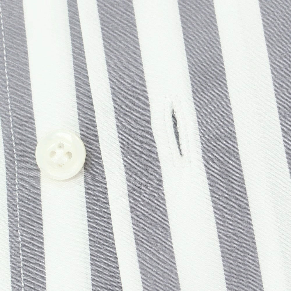 【中古】バグッタ Bagutta コットン ストライプ レギュラーカラー ドレスシャツ ホワイトxグレー【 40 】【 状態ランクC 】【 メンズ 】