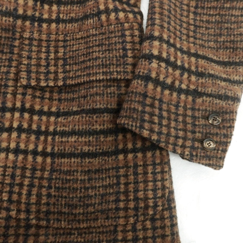 【中古】スティレ ラティーノ STILE LATINO アルパカウールナイロン チェック ダブルブレストコート ブラウン【 44 】【 状態ランクB 】【 メンズ 】
