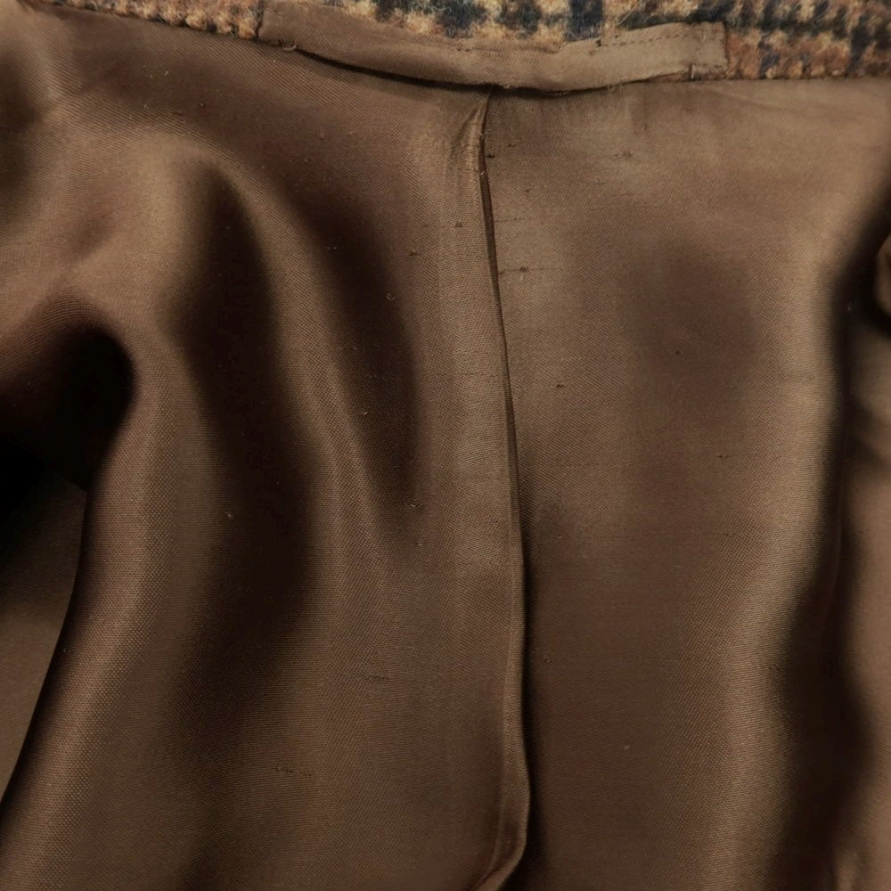 【中古】スティレ ラティーノ STILE LATINO アルパカウールナイロン チェック ダブルブレストコート ブラウン【 44 】【 状態ランクB 】【 メンズ 】