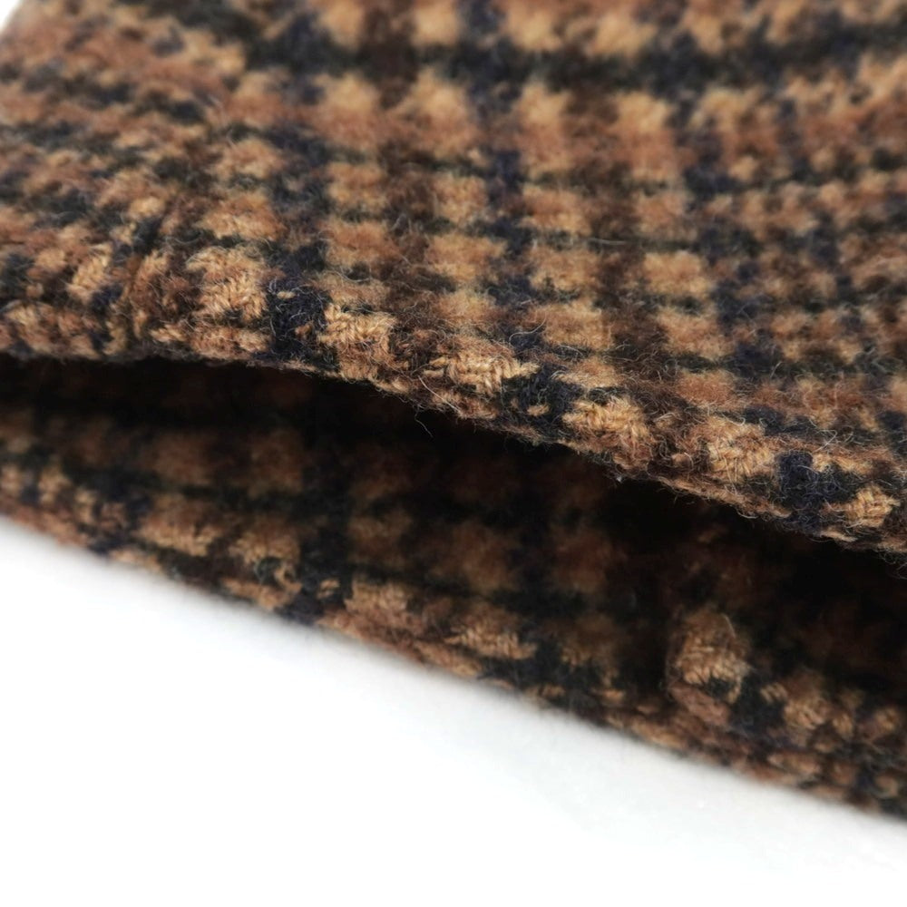 【中古】スティレ ラティーノ STILE LATINO アルパカウールナイロン チェック ダブルブレストコート ブラウン【 44 】【 状態ランクB 】【 メンズ 】