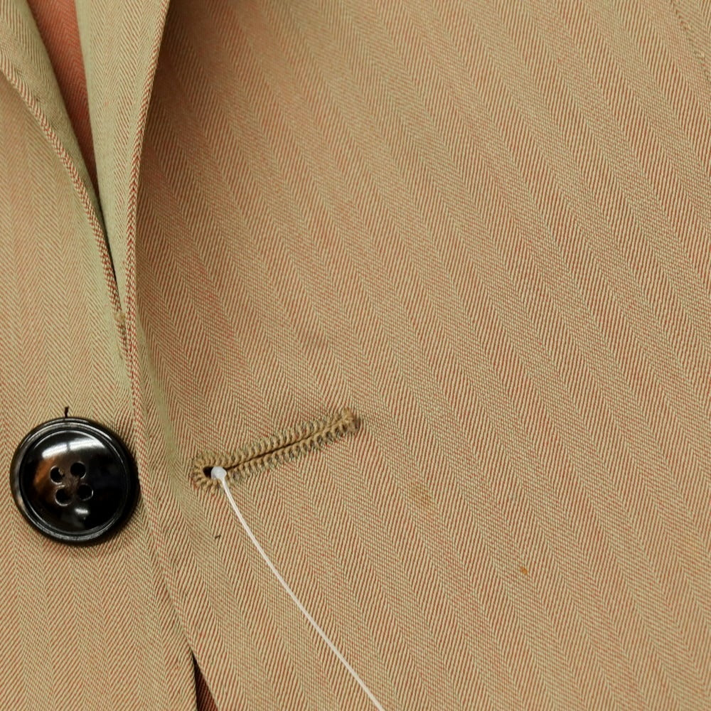 【中古】バルバ BARBA ウール ヘリンボーン 3つボタンスーツ カーキxレッド(玉虫色)【サイズ46】【 状態ランクB 】【 メンズ 】