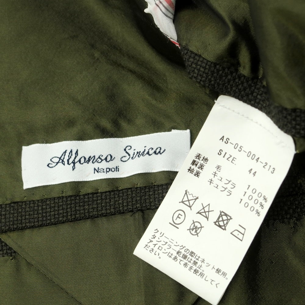 【中古】アルフォンソ シリカ Alfonso Sirica ウール 3B テーラードジャケット オリーブ【 44 】【 状態ランクC 】【 メンズ 】