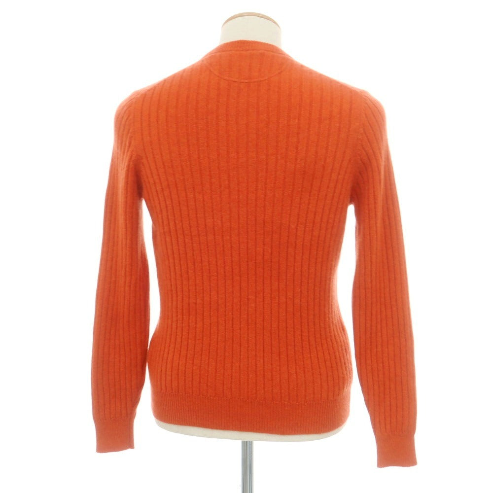 【中古】ブルネロクチネリ Brunello Cucinelli カシミヤ クルーネック リブ プルオーバーニット オレンジ【 46 】【 状態ランクB 】【 メンズ 】