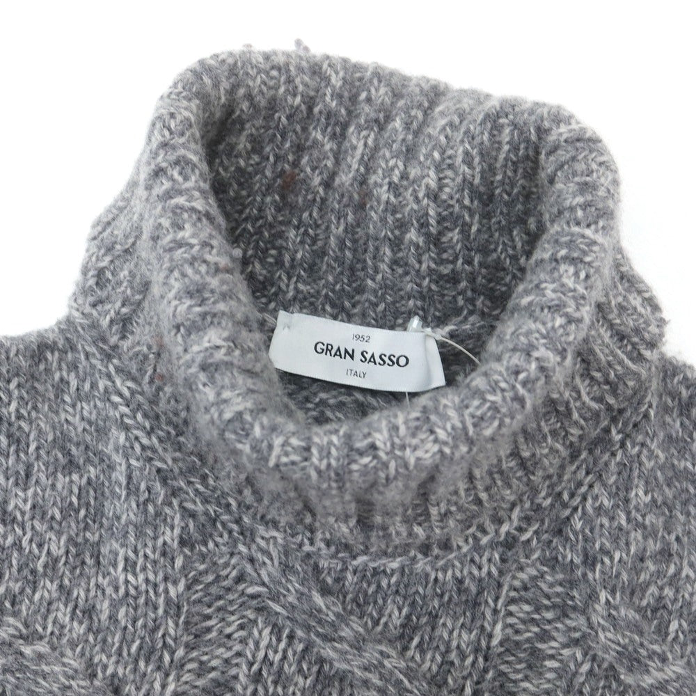 【中古】グランサッソ GRAN SASSO ウール タートルネック プルオーバーニット グレー【 48 】【 状態ランクC 】【 メンズ 】