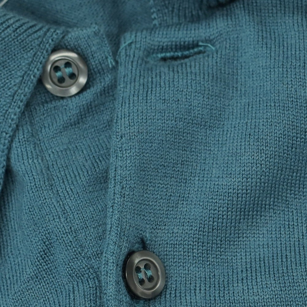 【中古】ジョンスメドレー JOHN SMEDLEY ハイゲージ ウール 長袖 ポロニット ブルーグリーン系【 S 】【 状態ランクB 】【 メンズ 】