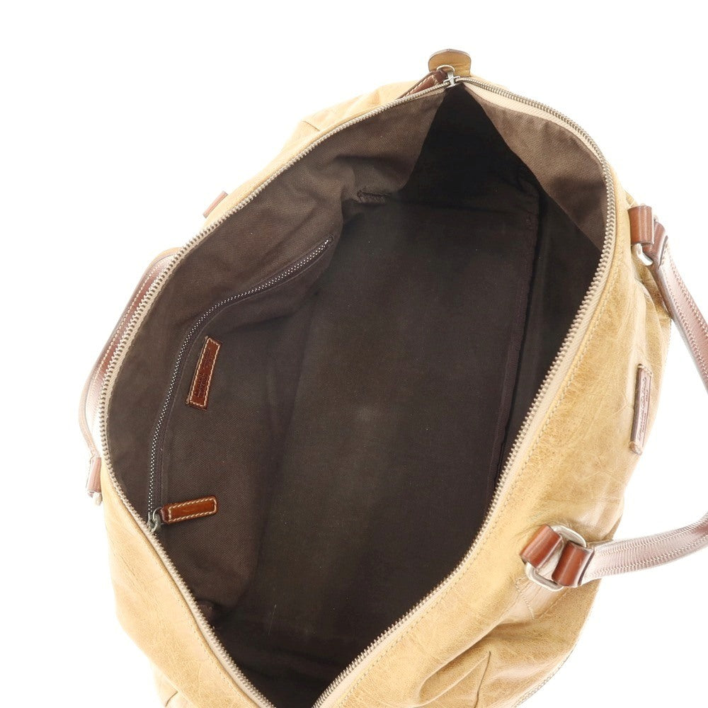 【中古】ダニエルアンドボブ Daniel & Bob レザー ボストンバッグ ベージュブラウン【 状態ランクD 】【 メンズ 】