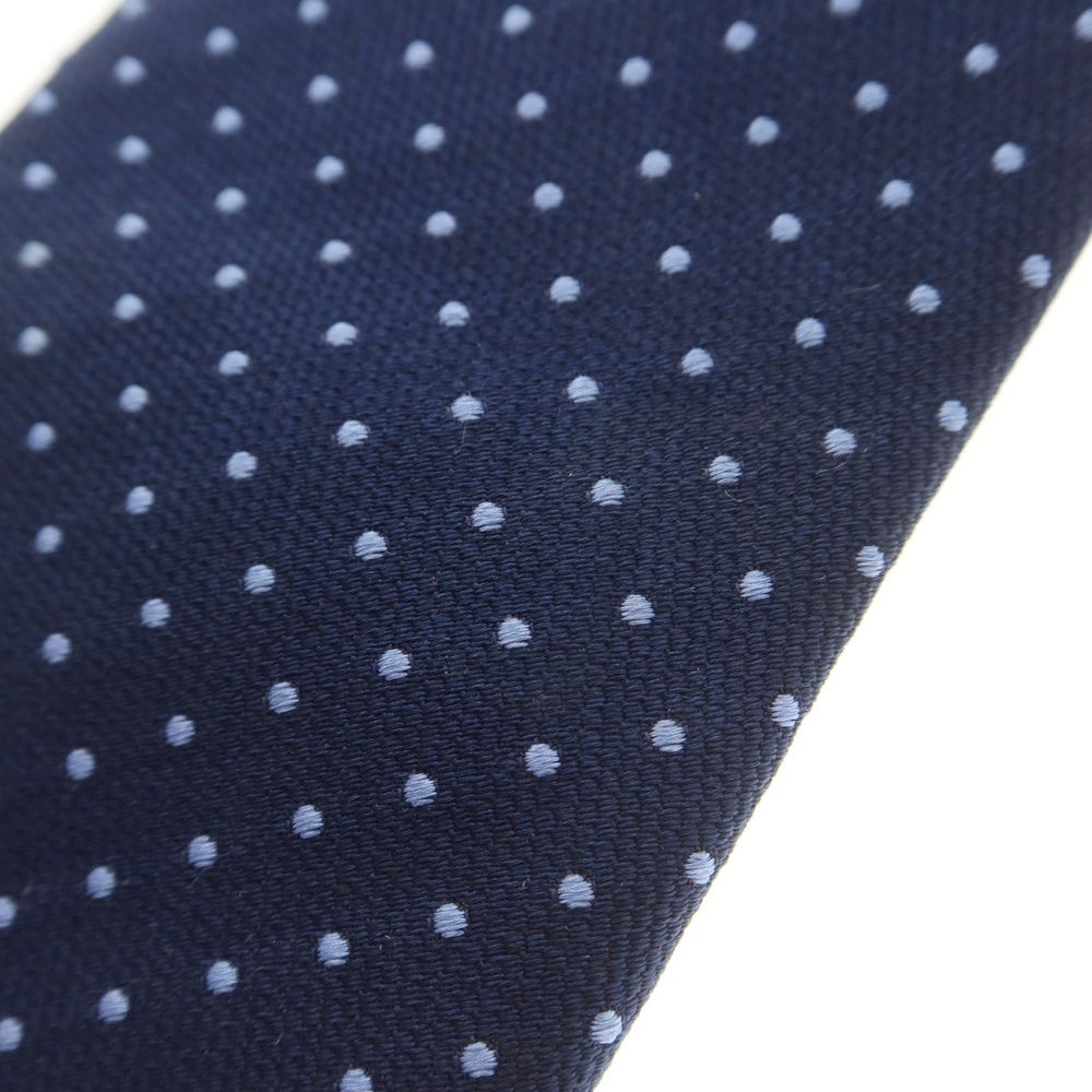 【中古】パオロ アルビザッティ PAOLO ALBIZZATI クワトロピエゲ シルク ドット柄ネクタイ ネイビーxブルー【 状態ランクB 】【 メンズ 】