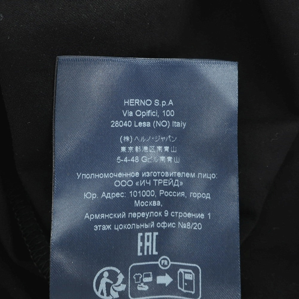 【中古】ヘルノ Herno コットン ジャージー クルーネック 半袖ポケットTシャツ ブラックxブラックネイビー【サイズ50】【 状態ランクC 】【 メンズ 】