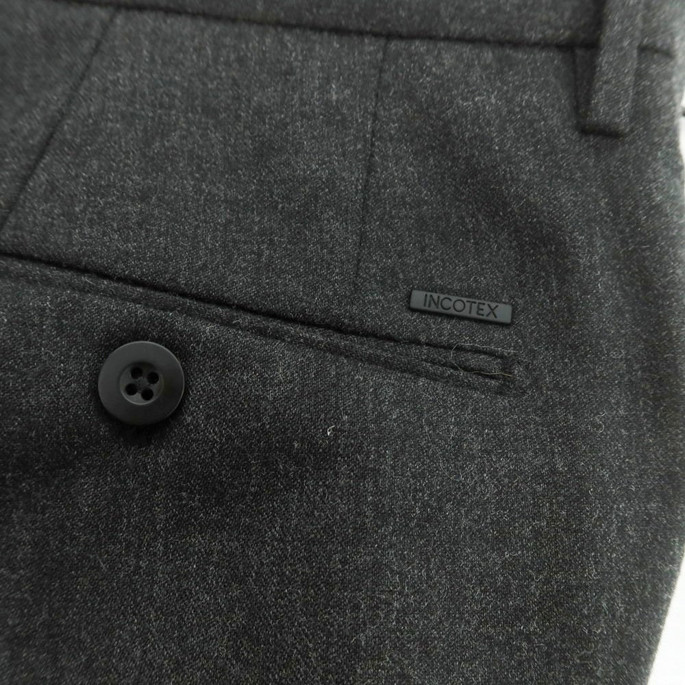 【中古】インコテックス スローウェア INCOTEX SLOWEAR TEKNOSARTORIAL ストレッチ ウールポリエステル ドレススラックスパンツ ダークグレー【 48 】【 状態ランクB 】【 メンズ 】