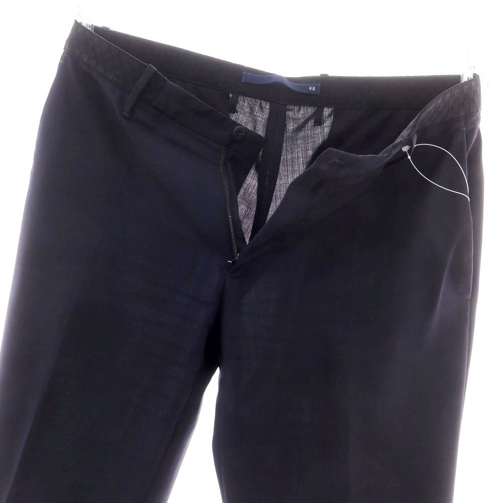 【中古】インコテックス INCOTEX ストレッチ ポリエステルウール イージスラックスパンツ ネイビー【 48 】【 状態ランクC 】【 メンズ 】
