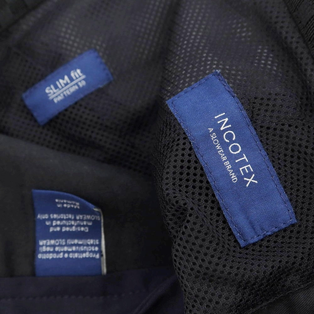 【中古】インコテックス INCOTEX ストレッチ ポリエステルウール イージスラックスパンツ ネイビー【 48 】【 状態ランクC 】【 メンズ 】