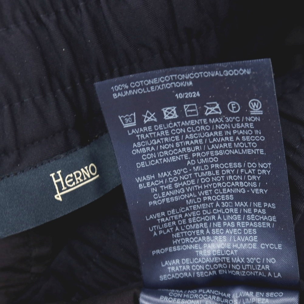 【中古】ヘルノ Herno ストレッチ ナイロン イージーパンツ ネイビー【サイズL】【 状態ランクB 】【 メンズ 】