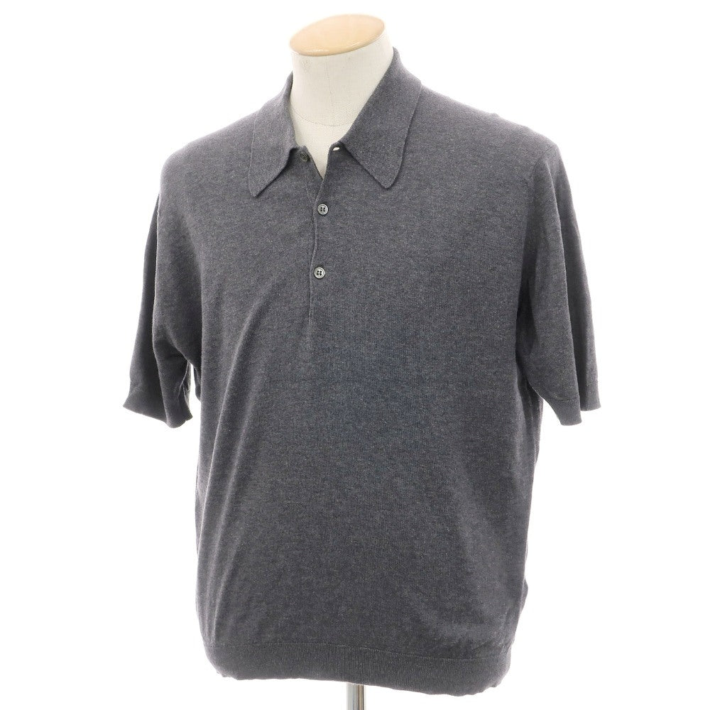 【中古】ジョンスメドレー JOHN SMEDLEY ハイゲージ シーアイランドコットン 半袖 ポロニット グレー【サイズS】【 状態ランクB 】【 メンズ 】