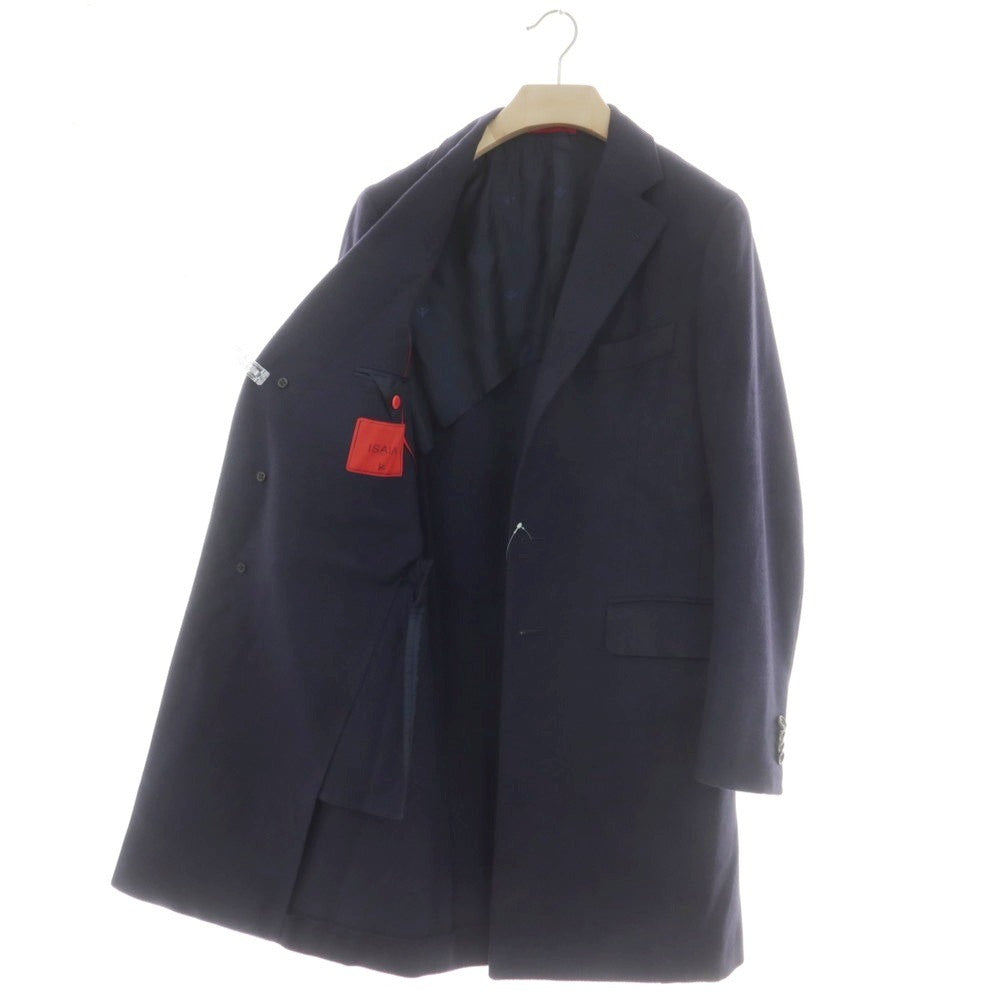 【中古】イザイア ISAIA PORTOFINO ウール チェスターフィールドコート ネイビー【 48 】【 状態ランクB 】【 メンズ 】