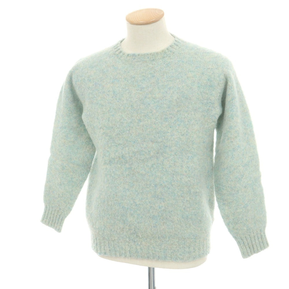 【中古】ピーターバランス Peter Blance ウール クルーネック プルオーバーニット ライトブルーxアイボリー【 表記なし(S位) 】【 状態ランクC 】【 メンズ 】