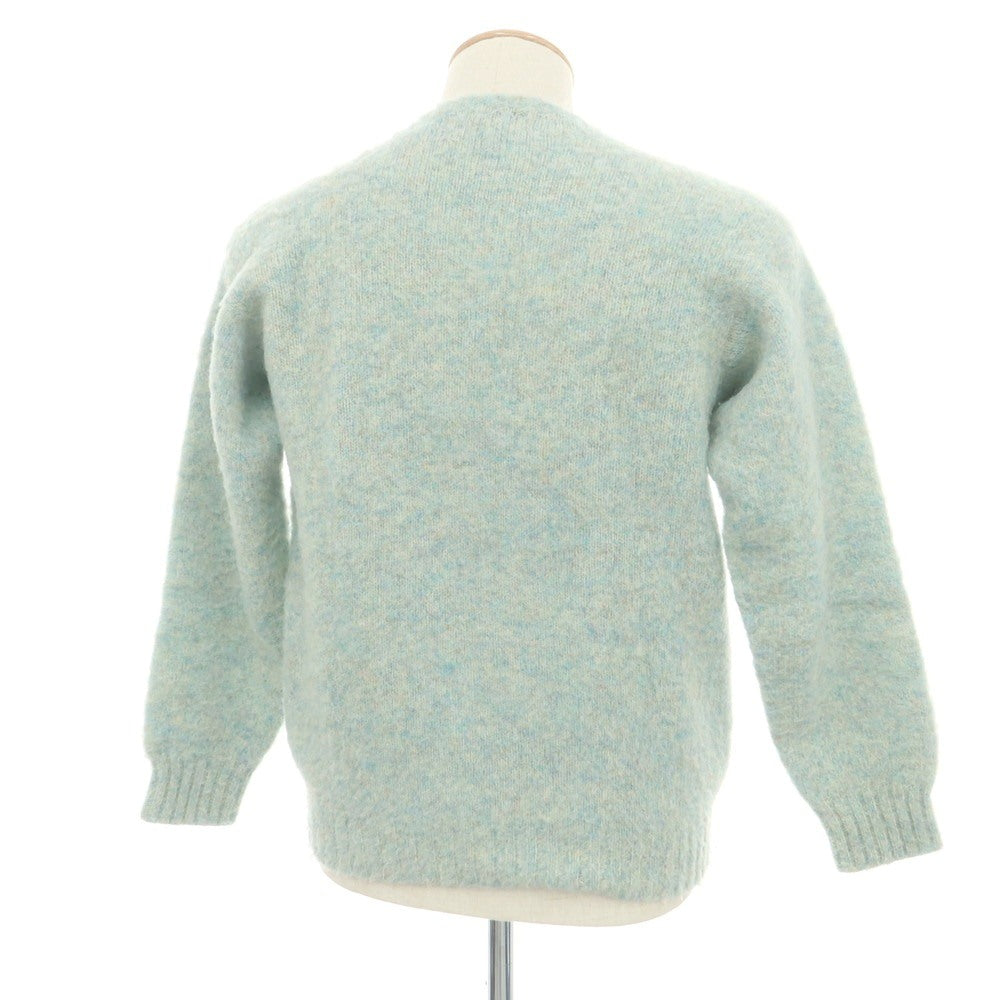 【中古】ピーターバランス Peter Blance ウール クルーネック プルオーバーニット ライトブルーxアイボリー【 表記なし(S位) 】【 状態ランクC 】【 メンズ 】