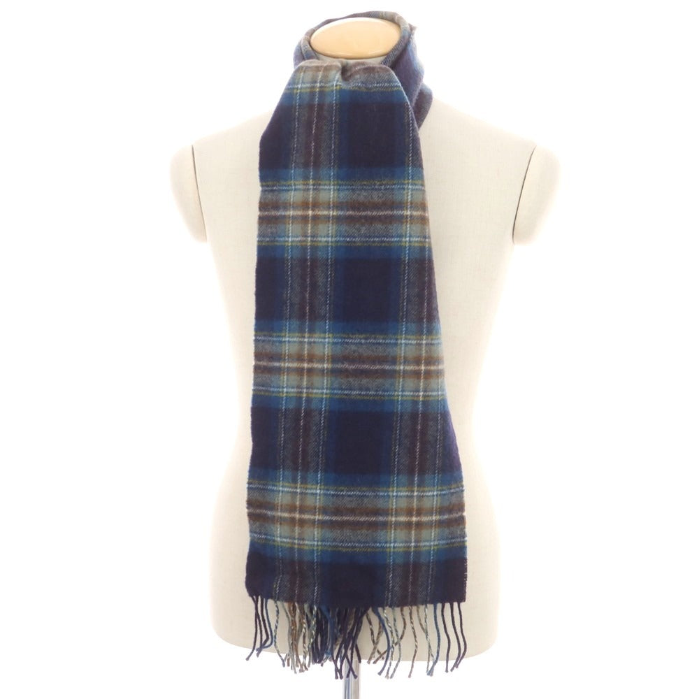 【中古】コーディングス CORDINGS ウール チェック マフラー ネイビーxブルー【 状態ランクB 】【 メンズ 】
