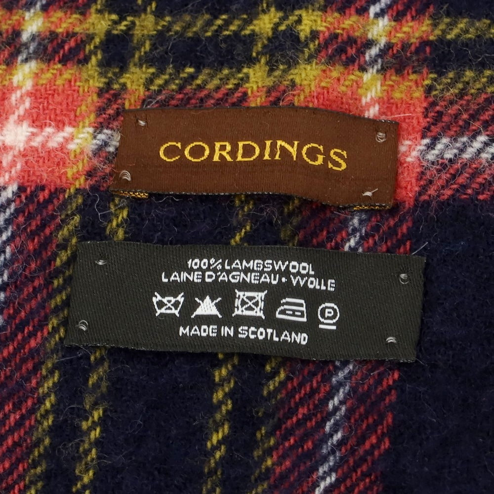 【中古】コーディングス CORDINGS ウール チェック マフラー ネイビーxピンク【 状態ランクB 】【 メンズ 】