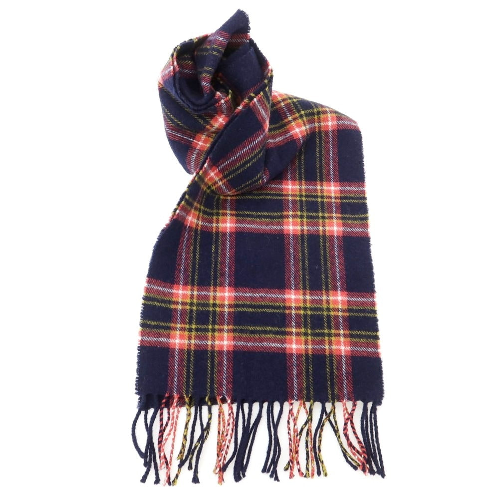 【中古】コーディングス CORDINGS ウール チェック マフラー ネイビーxピンク【 状態ランクB 】【 メンズ 】