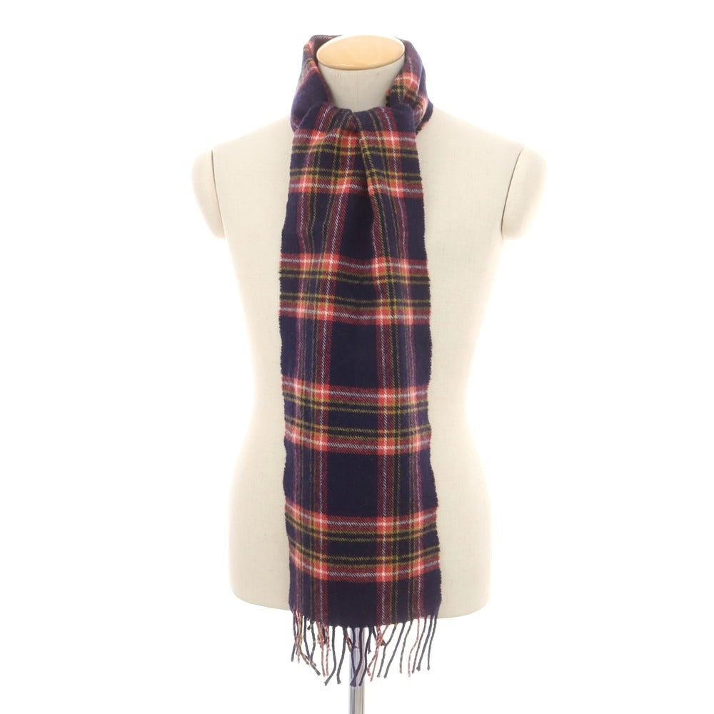 【中古】コーディングス CORDINGS ウール チェック マフラー ネイビーxピンク【 状態ランクB 】【 メンズ 】