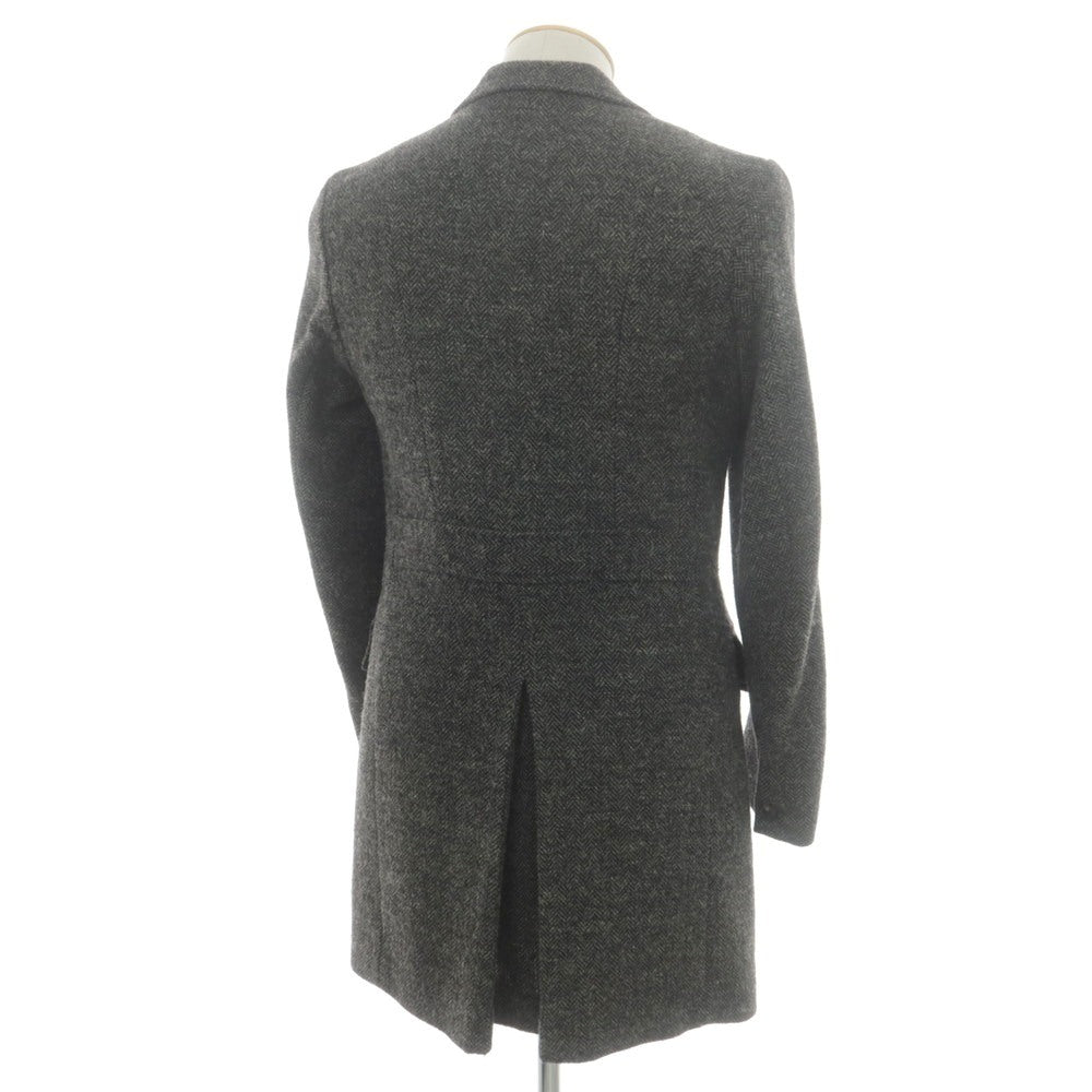 【中古】ジュンハシモト junhashimoto ウール ツイード ヘリンボーン チェスターフィールドコート グレーxブラック【 2 】【 状態ランクB 】【 メンズ 】