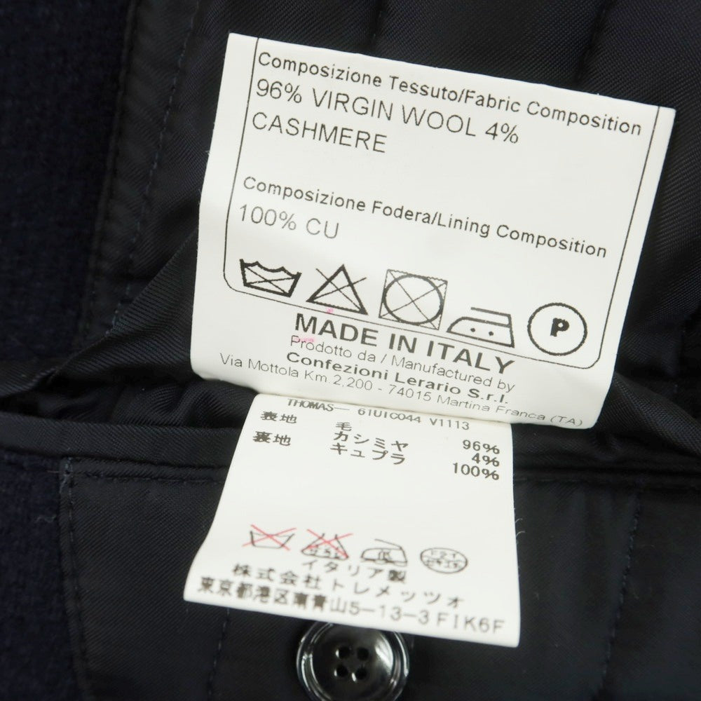 【中古】タリアトーレ TAGLIATORE THOMAS ウールカシミヤ チェスターフィールドコート ネイビー【 42 】【 状態ランクB 】【 メンズ 】