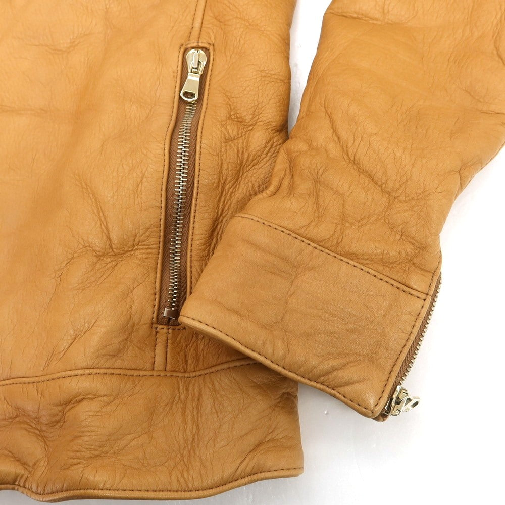 【中古】ジュンハシモト junhashimoto カウレザー レザーブルゾン ライトブラウン【 2 】【 状態ランクB 】【 メンズ 】