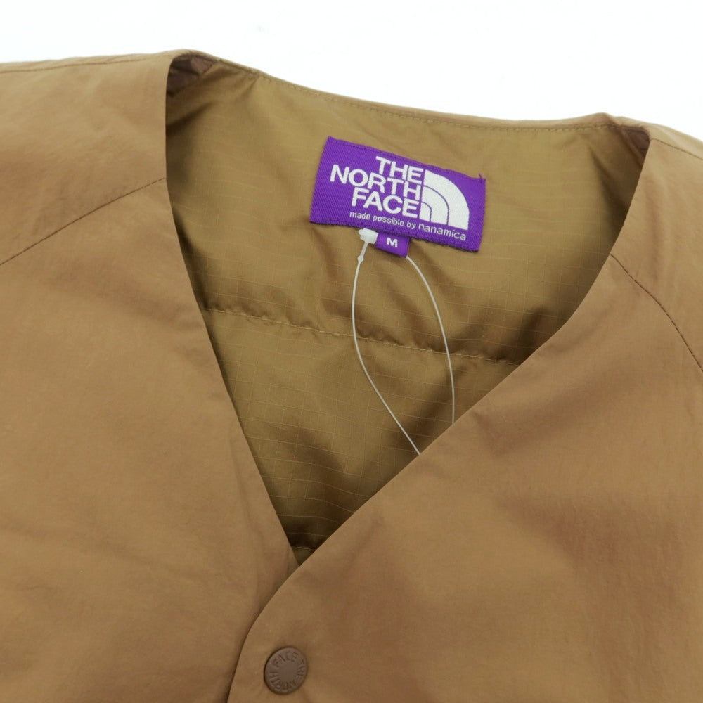 【中古】ザノースフェイスパープルレーベル THE NORTH FACE PURPLE LABEL ナイロン ノーカラー ダウンジャケット ブラウン系【 M 】【 状態ランクB 】【 メンズ 】