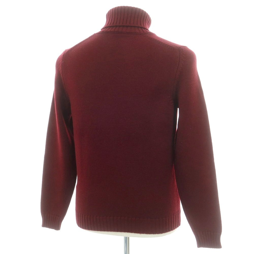 【中古】ザノーネ ZANONE ミドルゲージウール タートルネックニット ワインレッド【 46 】【 状態ランクB 】【 メンズ 】