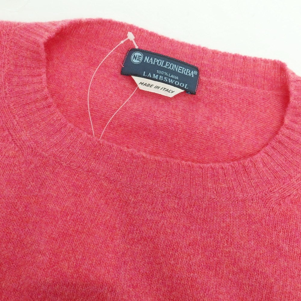 【中古】ナポレオンエルバ NAPOLEONERBA ハイゲージウール クルーネックニット ピンク【 56 】【 状態ランクB 】【 メンズ 】