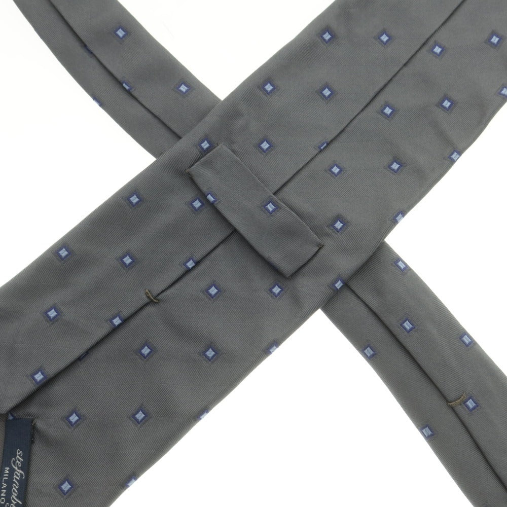 【中古】ステファノ ビジ stefano bigi シルク 小紋柄ネクタイ グレーxブルー【 状態ランクB 】【 メンズ 】