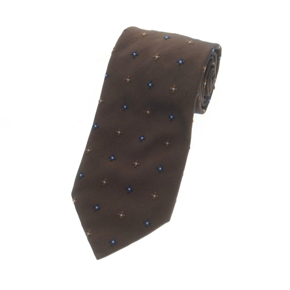 【中古】ニッキー nicky シルク 小紋柄ネクタイ ブラウンxブルー【 状態ランクB 】【 メンズ 】