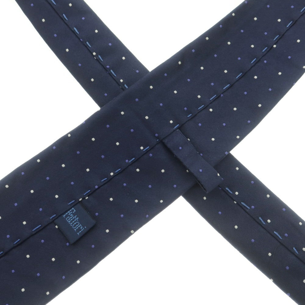 【中古】ファットーリ Fattori シルク ドット柄ネクタイ ネイビーxホワイト【 状態ランクB 】【 メンズ 】