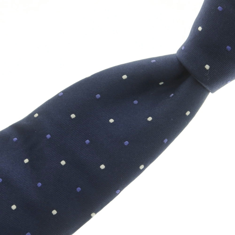 【中古】ファットーリ Fattori シルク ドット柄ネクタイ ネイビーxホワイト【 状態ランクB 】【 メンズ 】